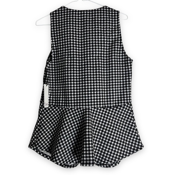 NEW Dex Gingham Black & White sleeveless blouse Lace up V Neck Blouse Sz M or L - Picture 10 of 10